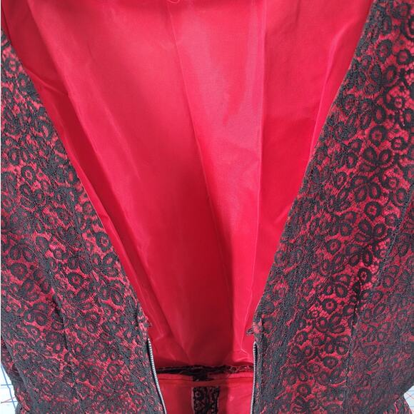 Vintage 60s Black Lace Fit Flare Cocktail Dress Retro Glam Classic Evening Look - Picture 11 of 12